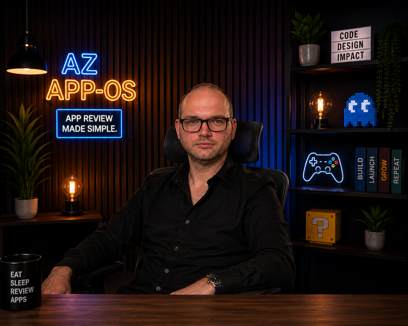 Dreszer Károly az Az App-os stúdióban