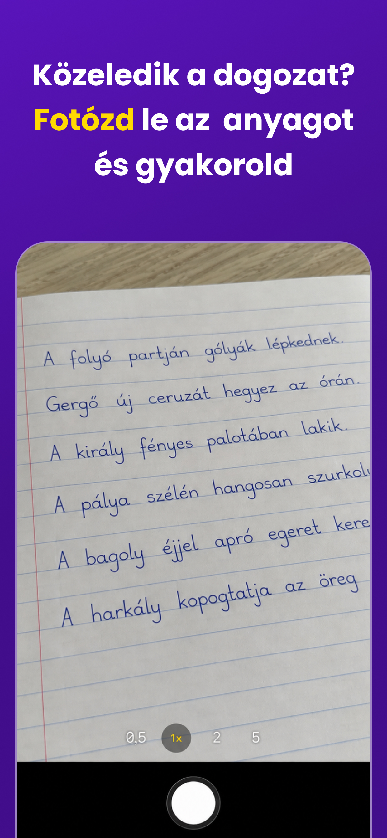 Tankönyvi szavak fotózása